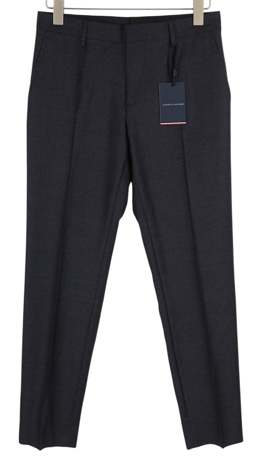 TOMMY HILFIGER Lardini Men Trousers 46 Blue Patterned Wool Cashmere Slim Fit