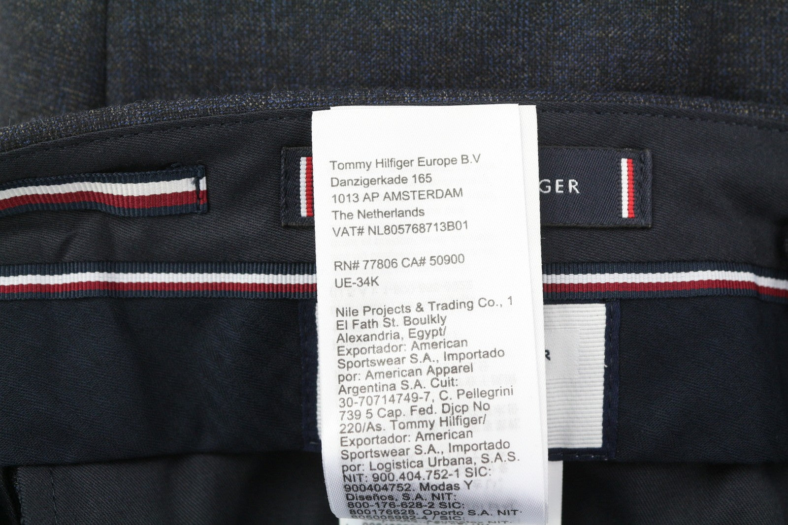 TOMMY HILFIGER Lardini Men Trousers 46 Blue Patterned Wool Cashmere Slim Fit