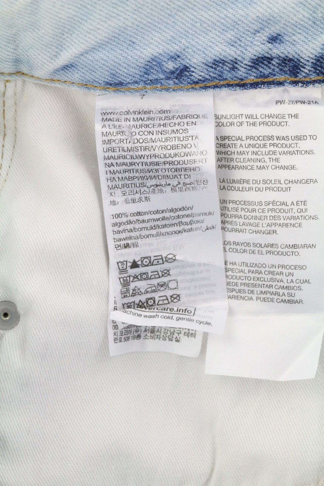 CALVIN KLEIN Regular Taper Men Jeans W29/L30 Light Blue Washed Denim Zip Fly