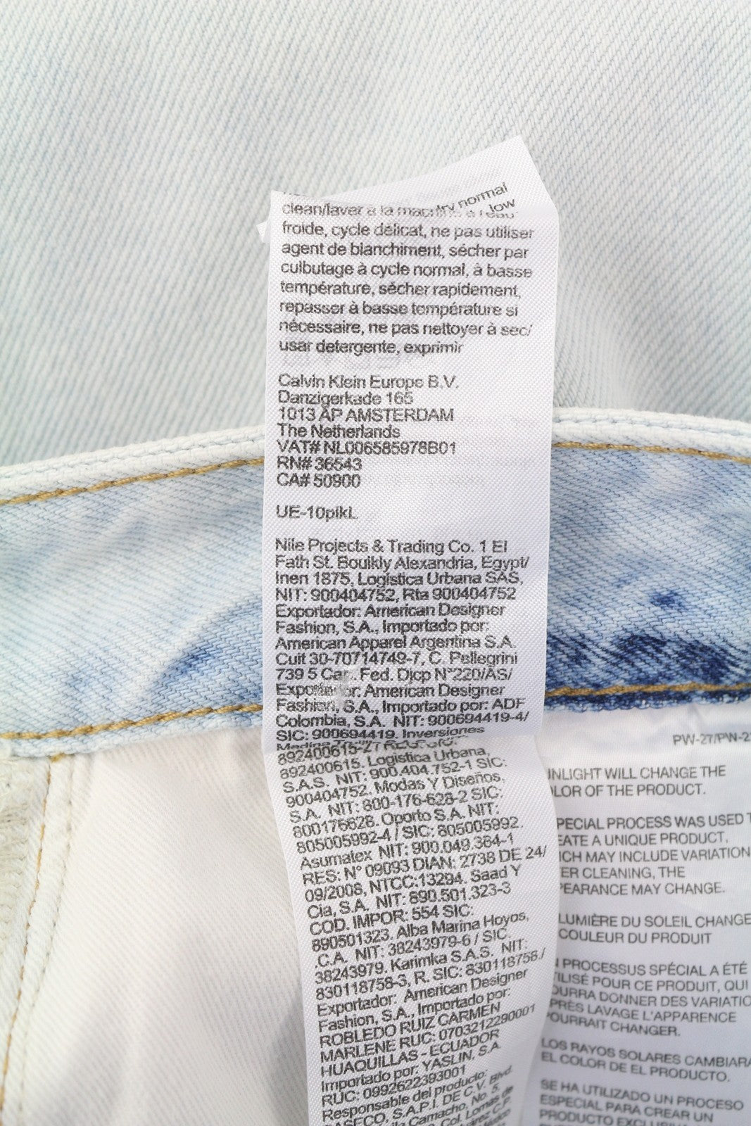 CALVIN KLEIN Regular Taper Men Jeans W29/L30 Light Blue Washed Denim Zip Fly