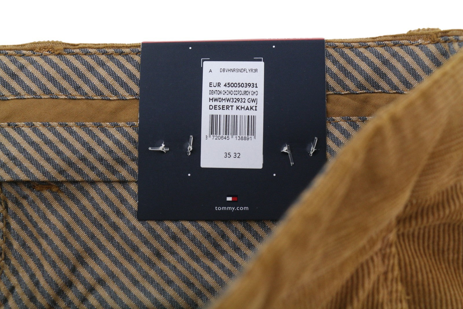 TOMMY HILFIGER Denton Chino Corduroy Men Trousers W35/L32 Straight Fit RRP€139