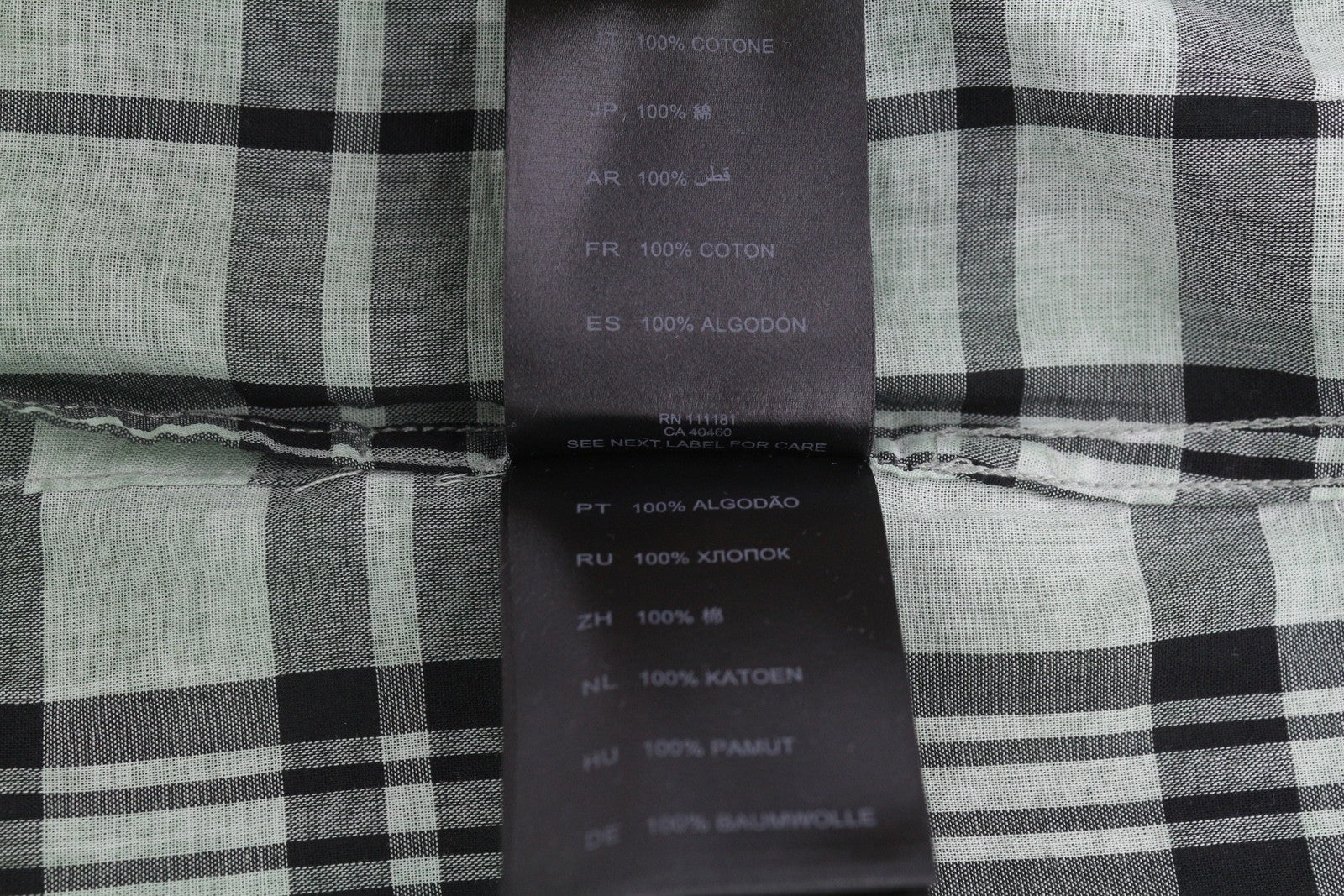 ANTONY MORATO Straight Fit Men Shirt XL Green Plaid Notch Button-Up Short Sleeve