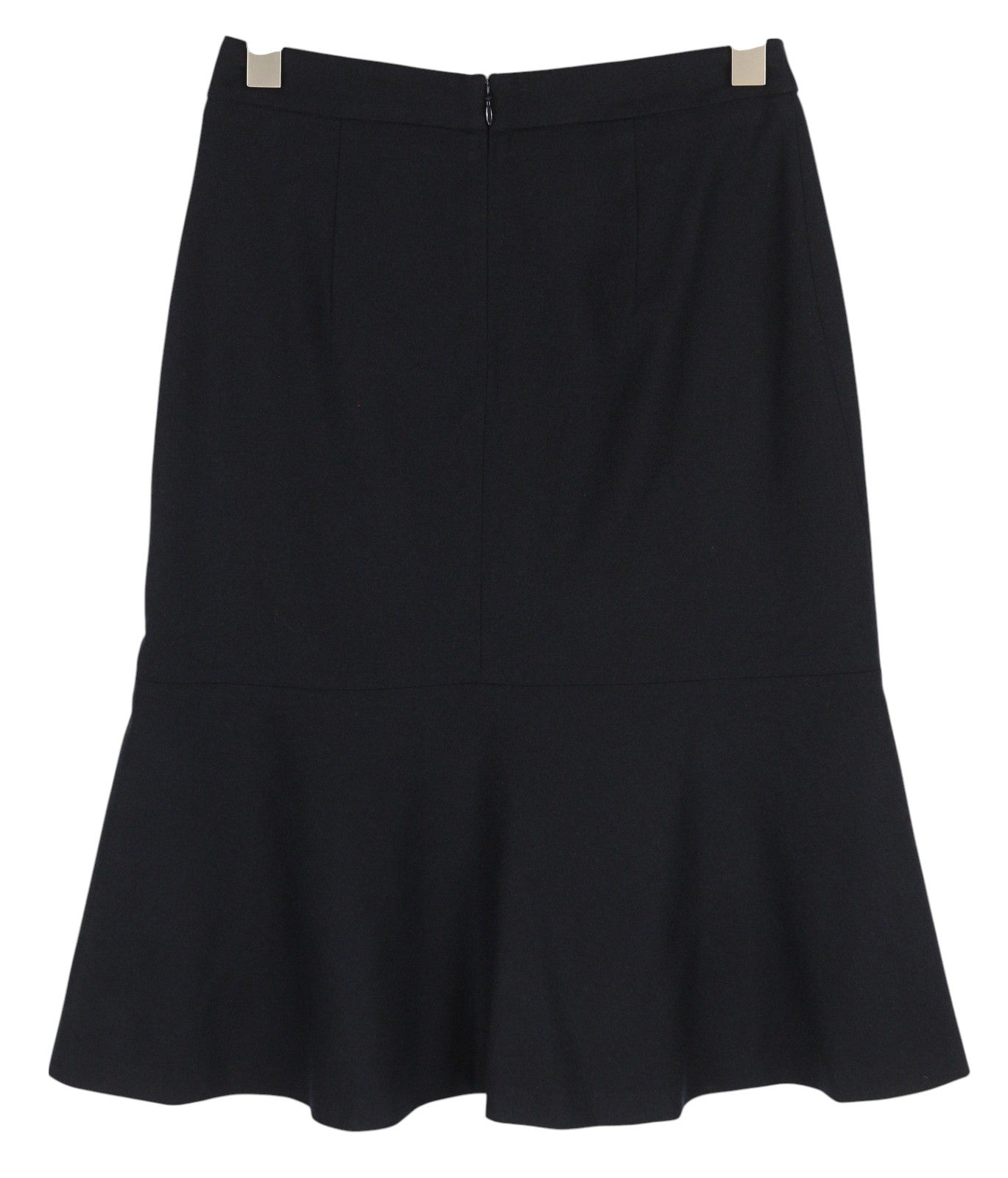 GANT Flannel Flare Women Skirt EU36 Dark Blue Wool Blend Lined Zip Knee-Length