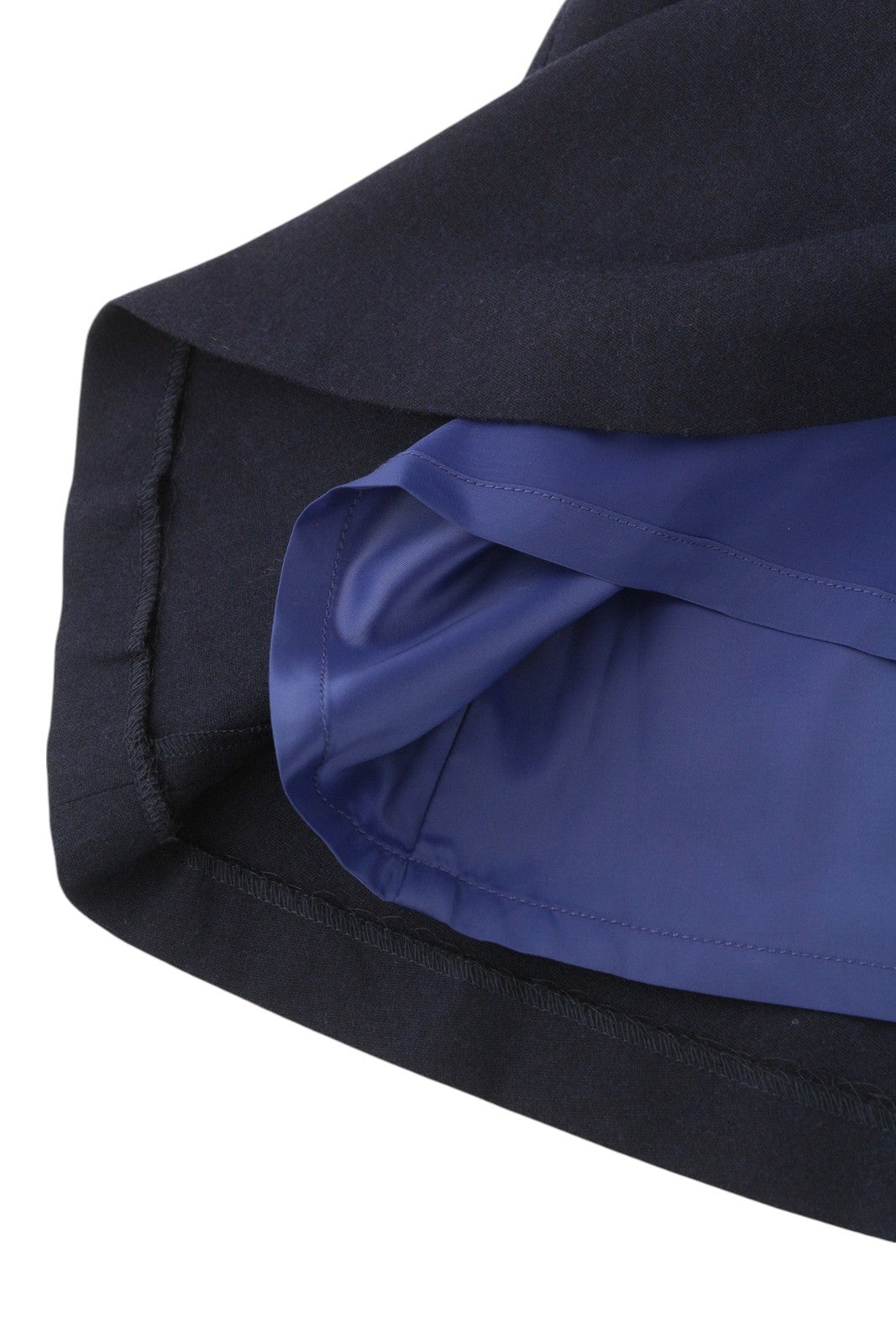 GANT Flannel Flare Women Skirt EU36 Dark Blue Wool Blend Lined Zip Knee-Length