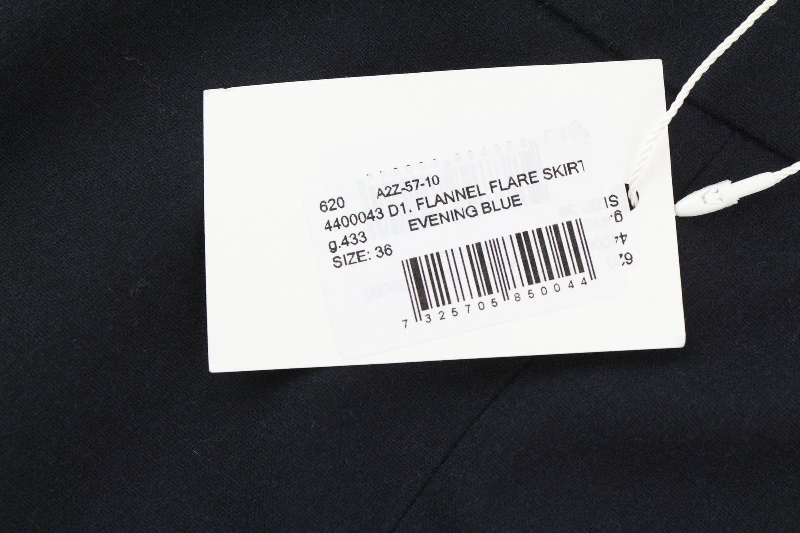 GANT Flannel Flare Women Skirt EU36 Dark Blue Wool Blend Lined Zip Knee-Length