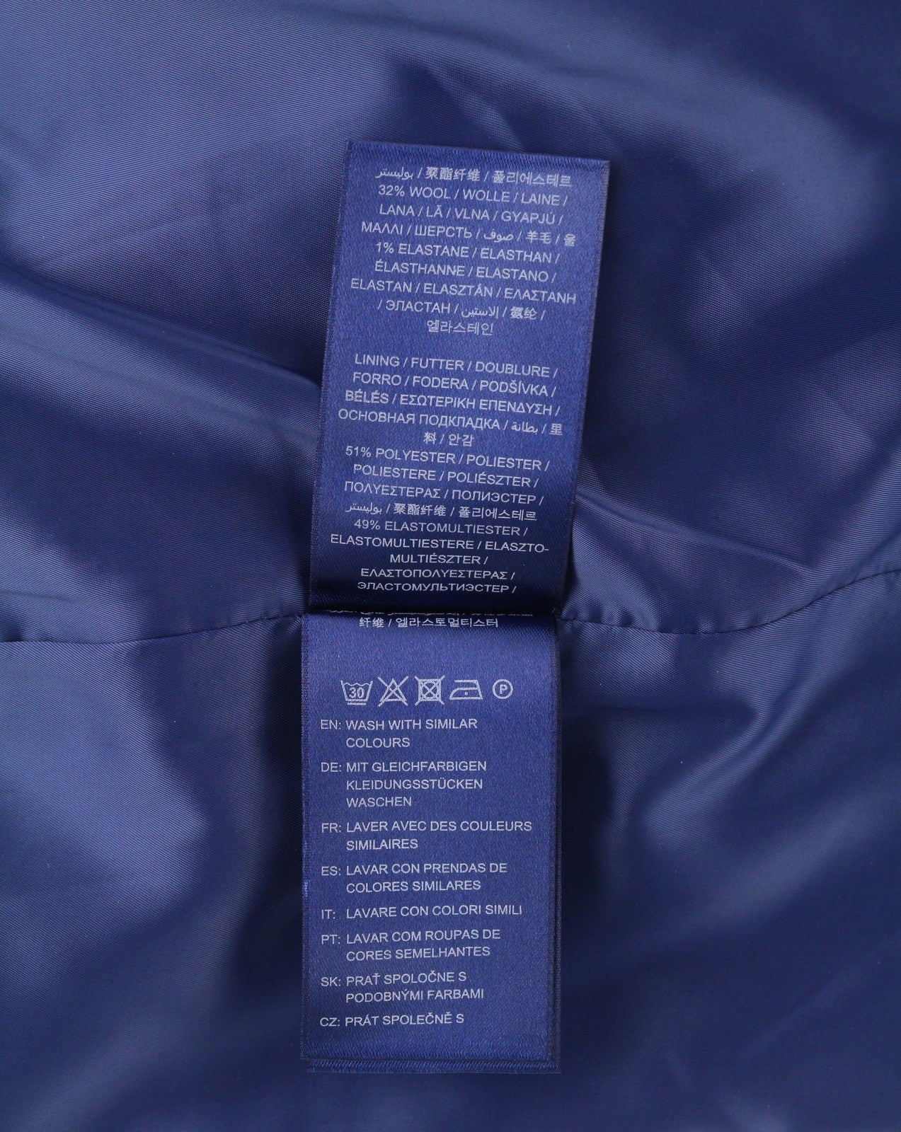 GANT Flannel Flare Women Skirt EU36 Dark Blue Wool Blend Lined Zip Knee-Length