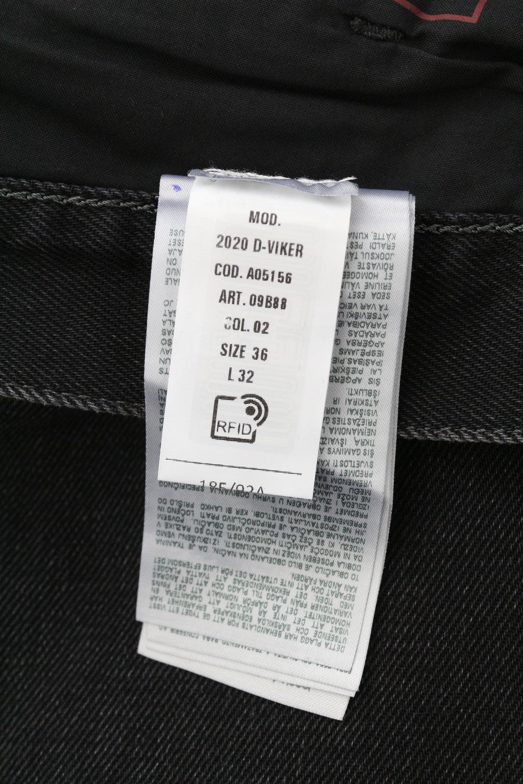 DIESEL 2020 D-Viker 09B88 Men Jeans W36/L32 Regular Fit Straight Black RRP€175