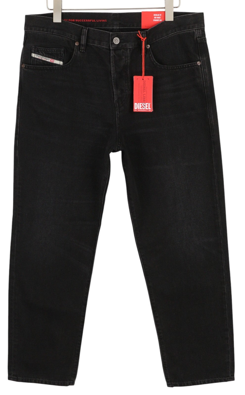 DIESEL 2020 D-Viker 09B88 Men Jeans W36/L32 Regular Fit Straight Black RRP€175