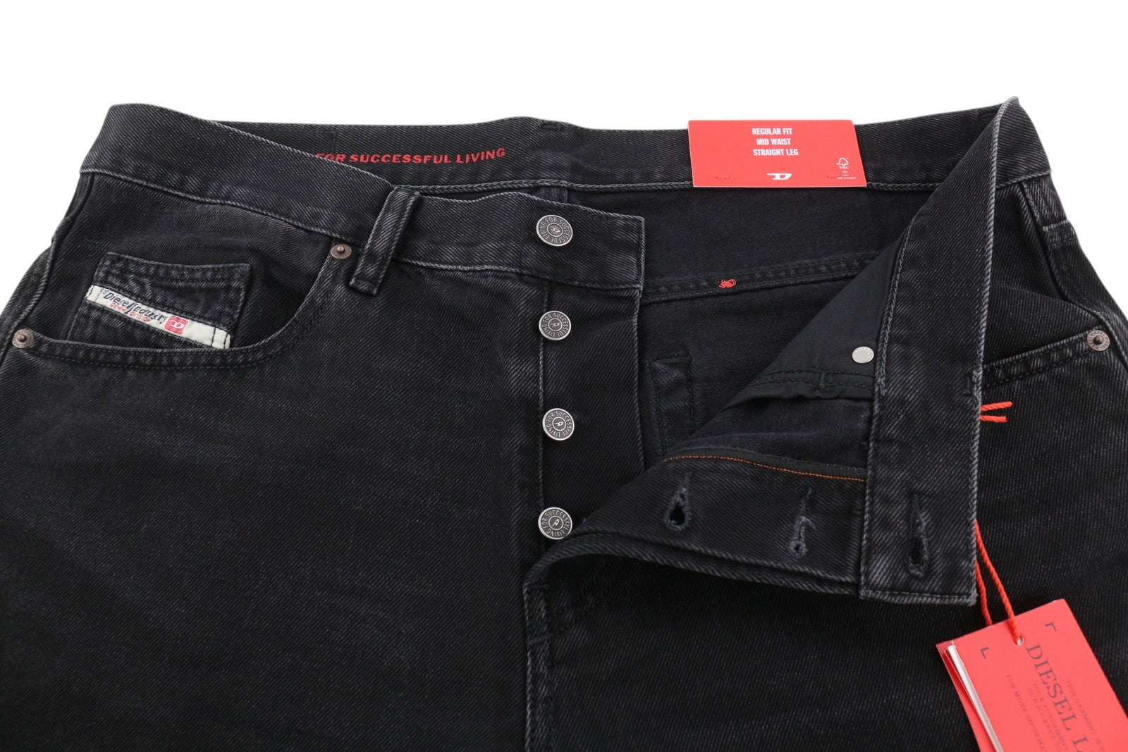 DIESEL 2020 D-Viker 09B88 Men Jeans W36/L32 Regular Fit Straight Black RRP€175