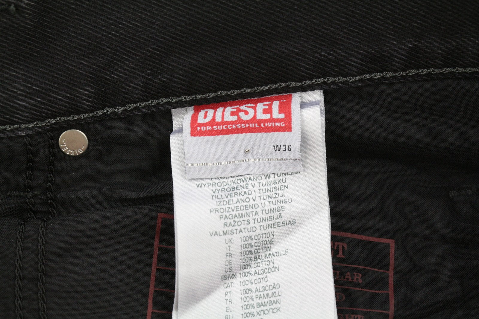 DIESEL 2020 D-Viker 09B88 Men Jeans W36/L32 Regular Fit Straight Black RRP€175