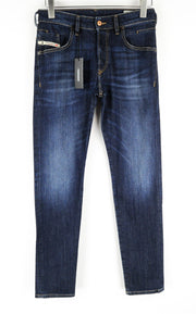 DIESEL D-Bazer 082AY Men Jeans W27/L32 Washed Out Button-Fly Tapered Blue Denim