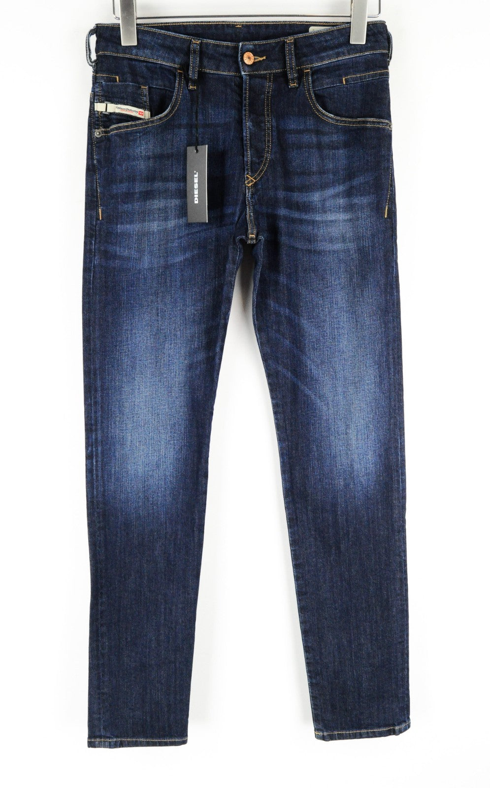 DIESEL D-Bazer 082AY Men Jeans W27/L32 Washed Out Button-Fly Tapered Blue Denim