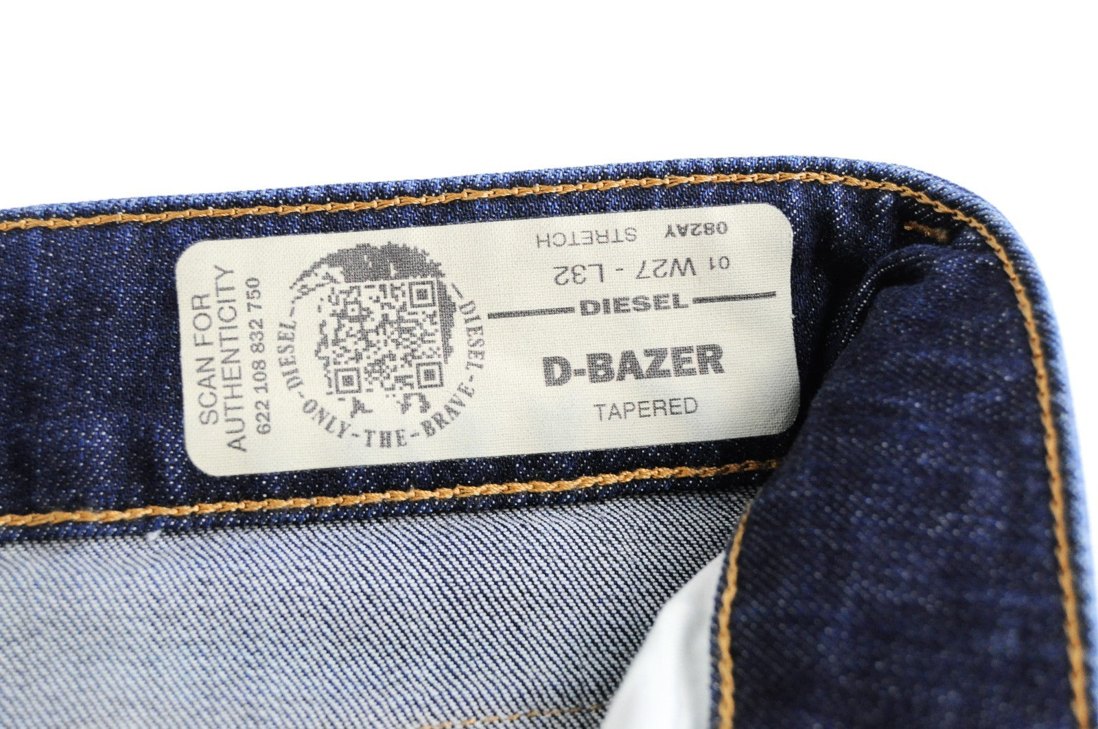 DIESEL D-Bazer 082AY Men Jeans W27/L32 Washed Out Button-Fly Tapered Blue Denim