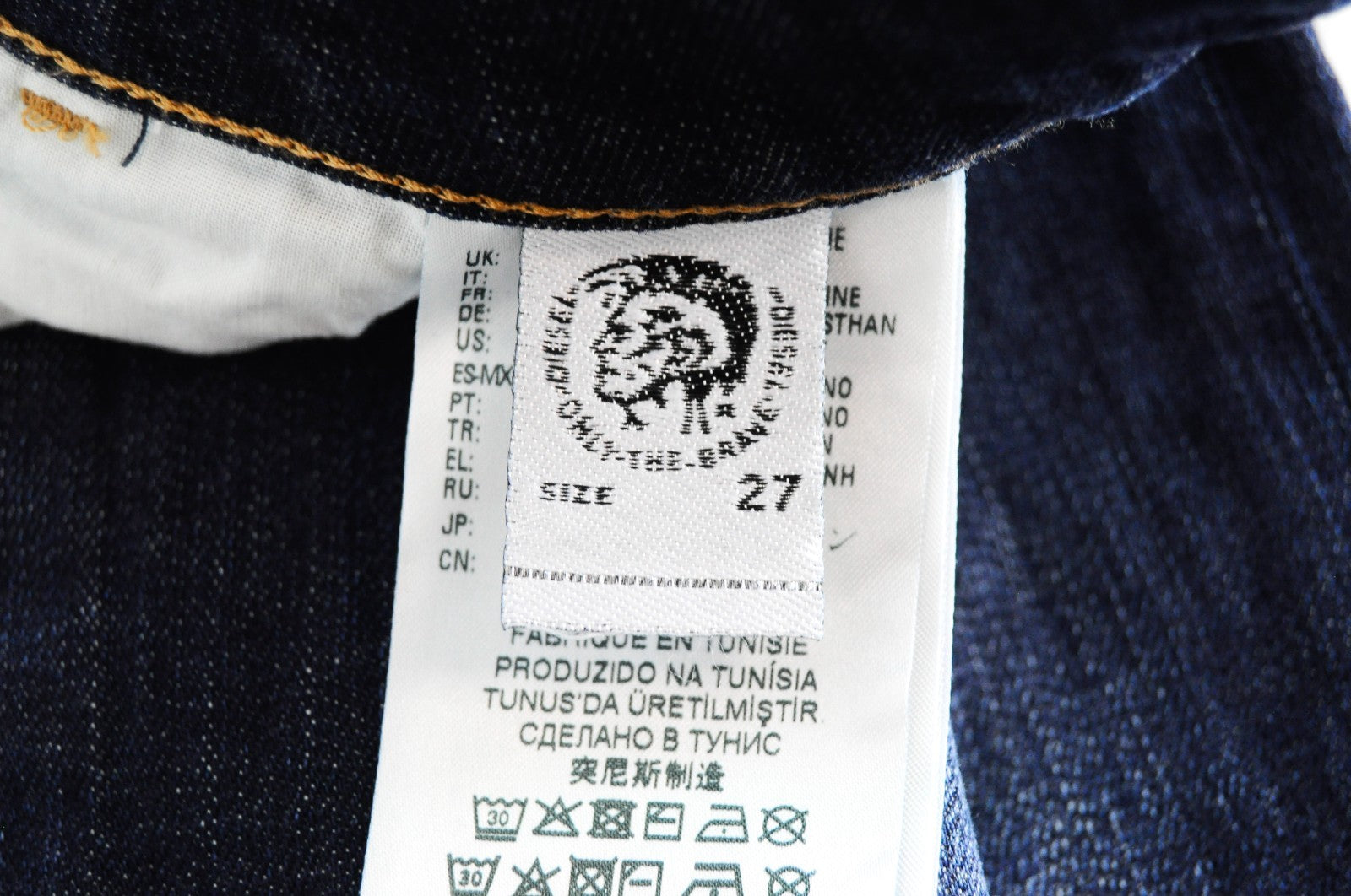 DIESEL D-Bazer 082AY Men Jeans W27/L32 Washed Out Button-Fly Tapered Blue Denim