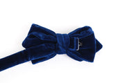 SUITSUPPLY Men Bowtie ~49 cm Formal Blue Pure Cotton Classic Velvet Butterfly