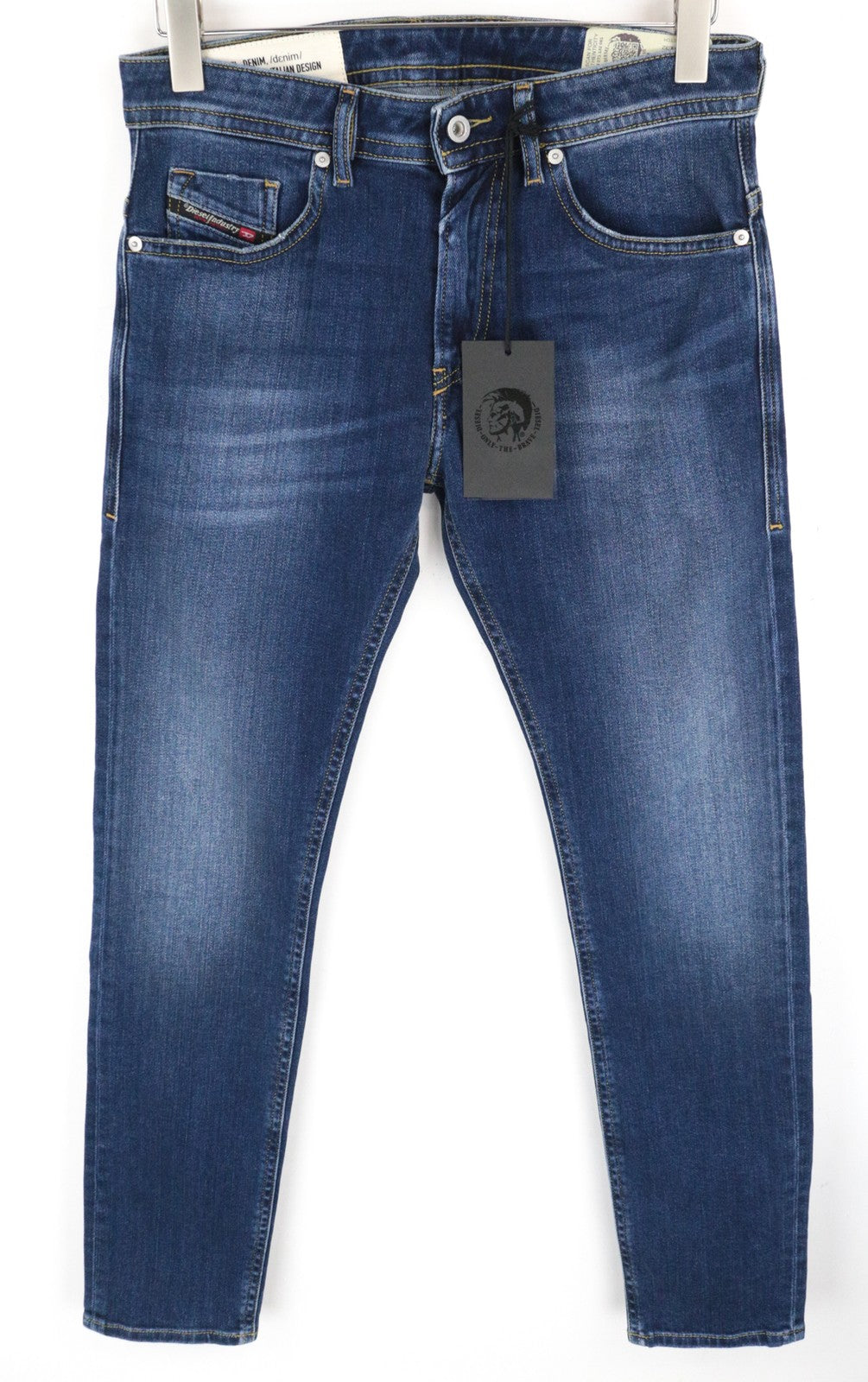 DIESEL Thommer 0870F Men Jeans W29/L32 Washed Out Slim Skinny Fit Blue Zip-Fly