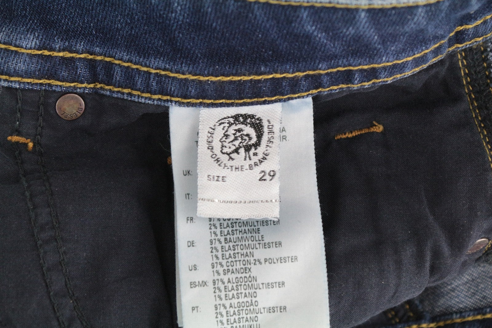 DIESEL Thommer 0870F Men Jeans W29/L32 Washed Out Slim Skinny Fit Blue Zip-Fly