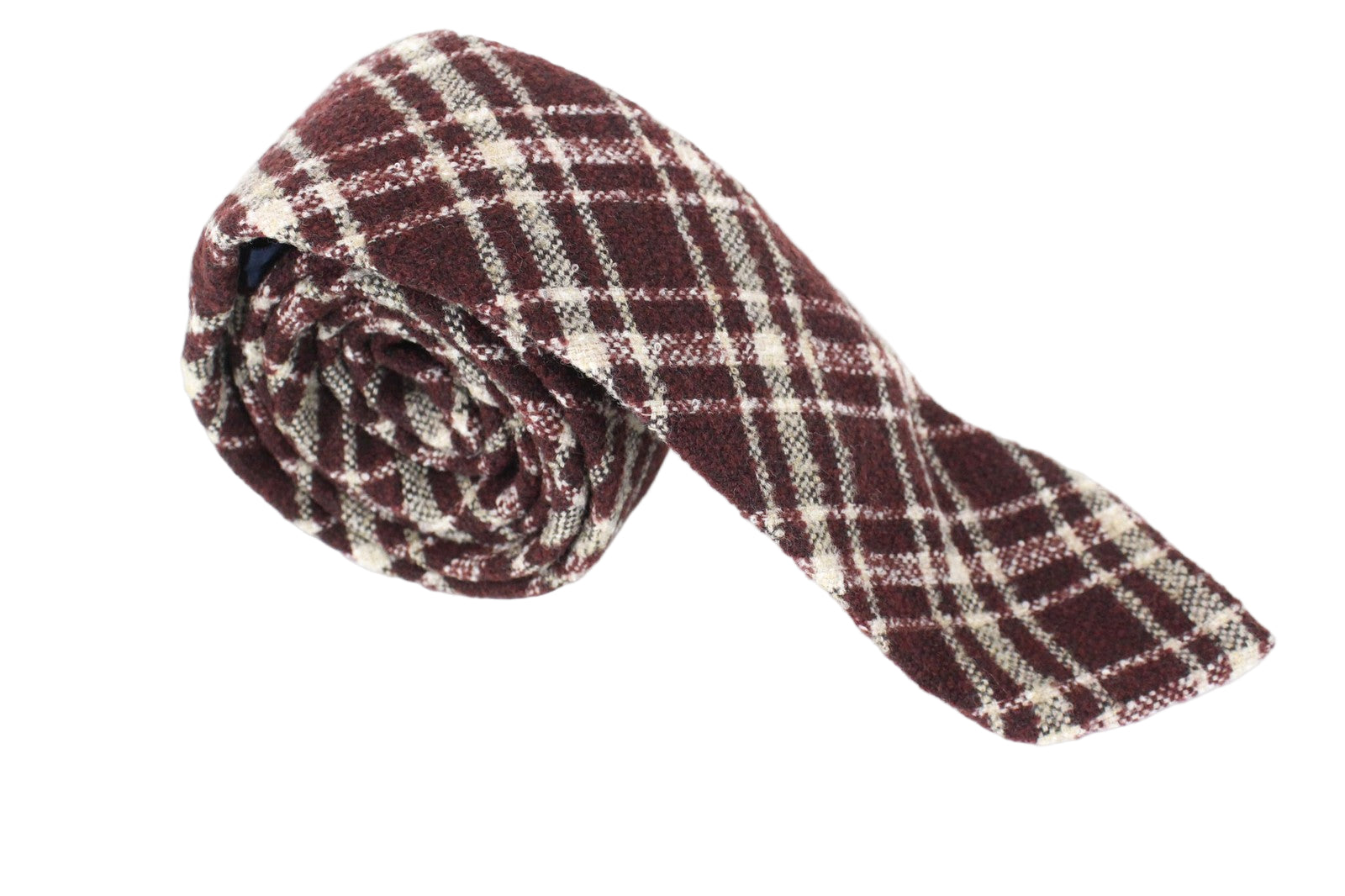 SUITSUPPLY Men Tie ~150 x 8 cm Purple Wool Blend Checked Pattern Classic Formal