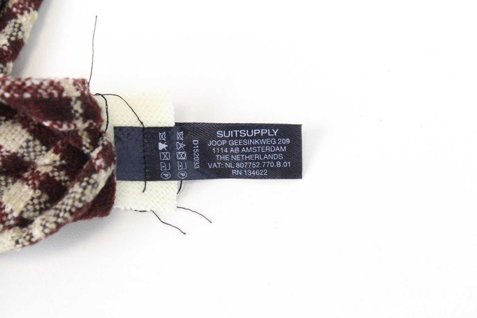 SUITSUPPLY Men Tie ~150 x 8 cm Purple Wool Blend Checked Pattern Classic Formal