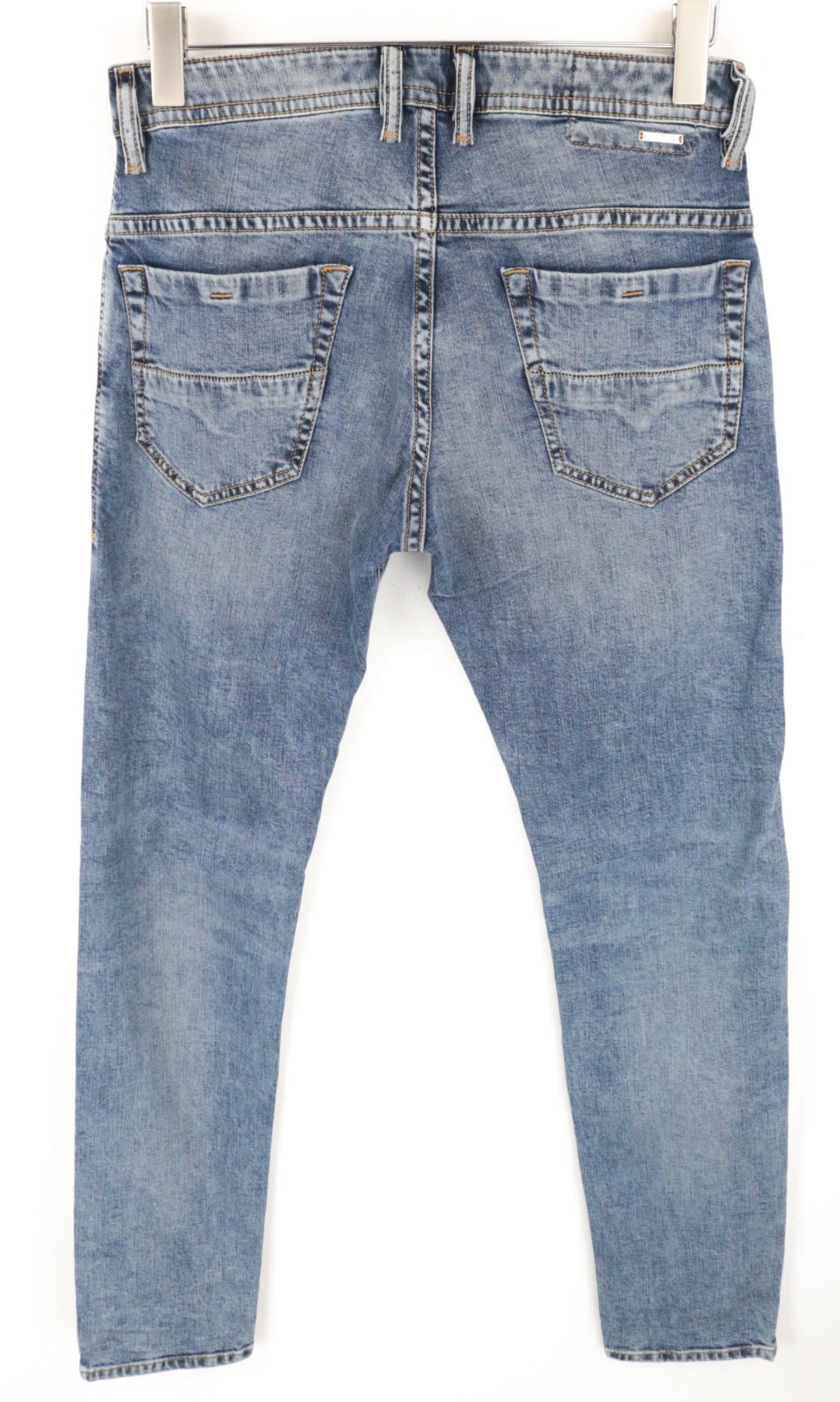 DIESEL Thommer 084UX Men Jeans W29/L33 Blue Stone Wash Slim Skinny Stain Zip Fly