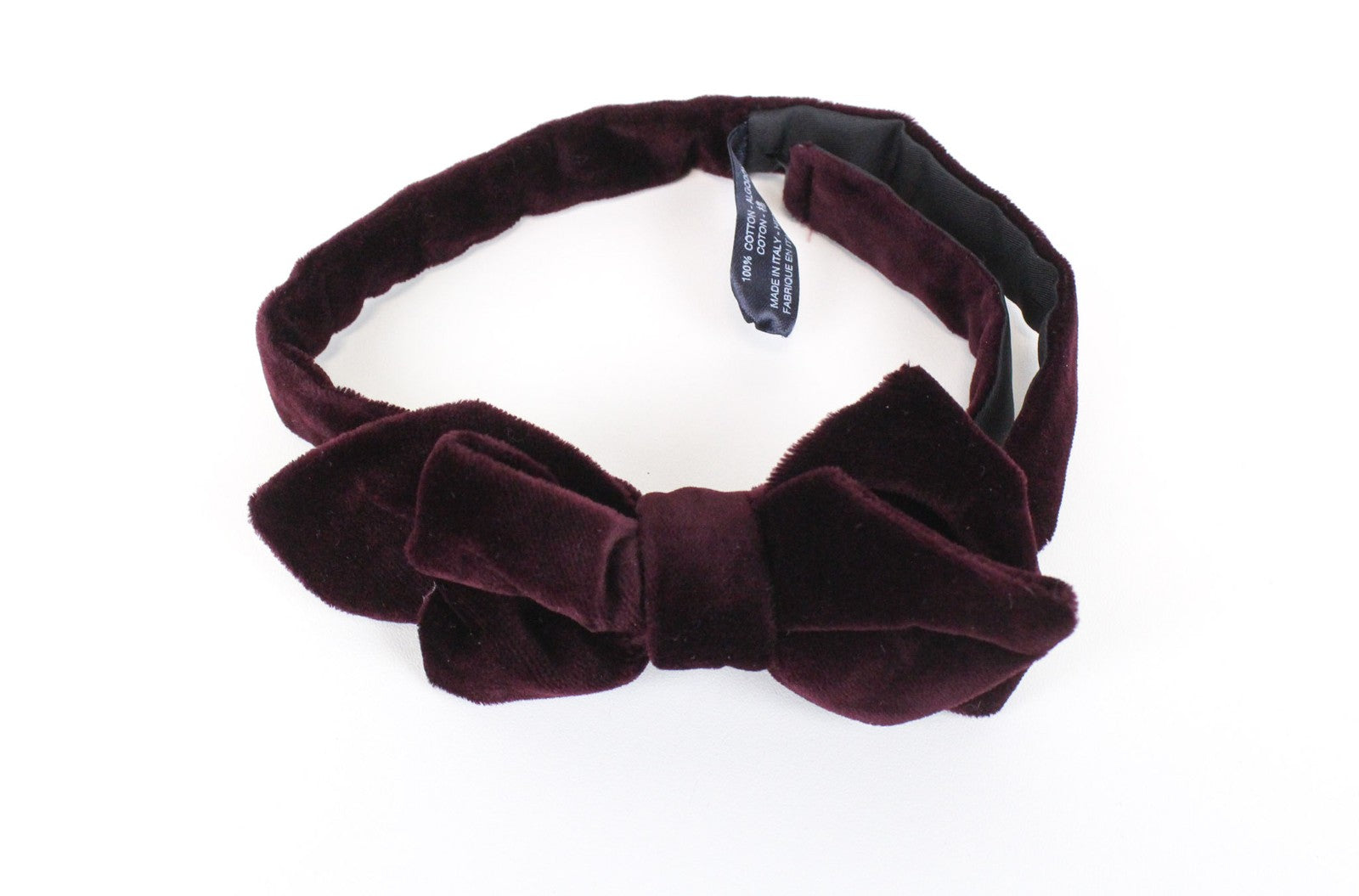 SUITSUPPLY Men Bowtie ~49 cm Purple Pure Cotton Classic Formal Butterfly Velvet