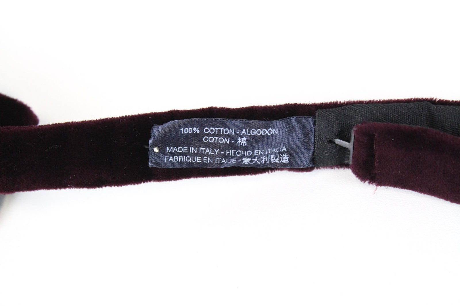 SUITSUPPLY Men Bowtie ~49 cm Purple Pure Cotton Classic Formal Butterfly Velvet