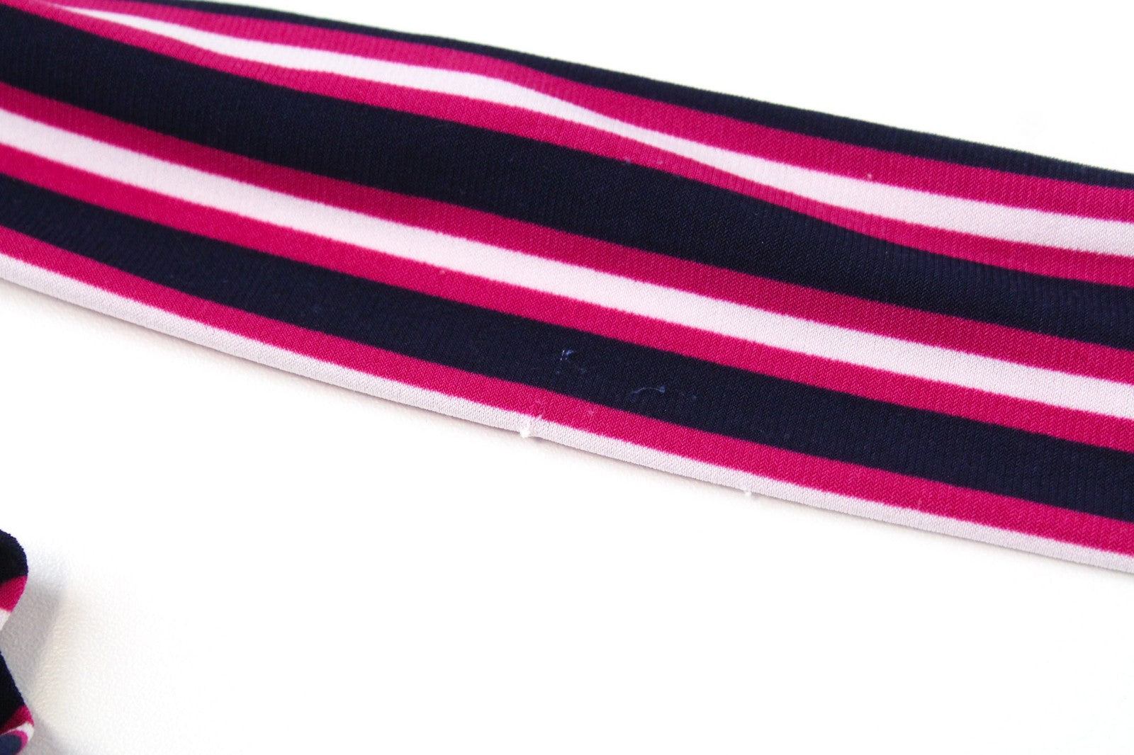 RALPH LAUREN Women Dress US4 Navy Purple Stretch Short Sleeved V-Neck Striped