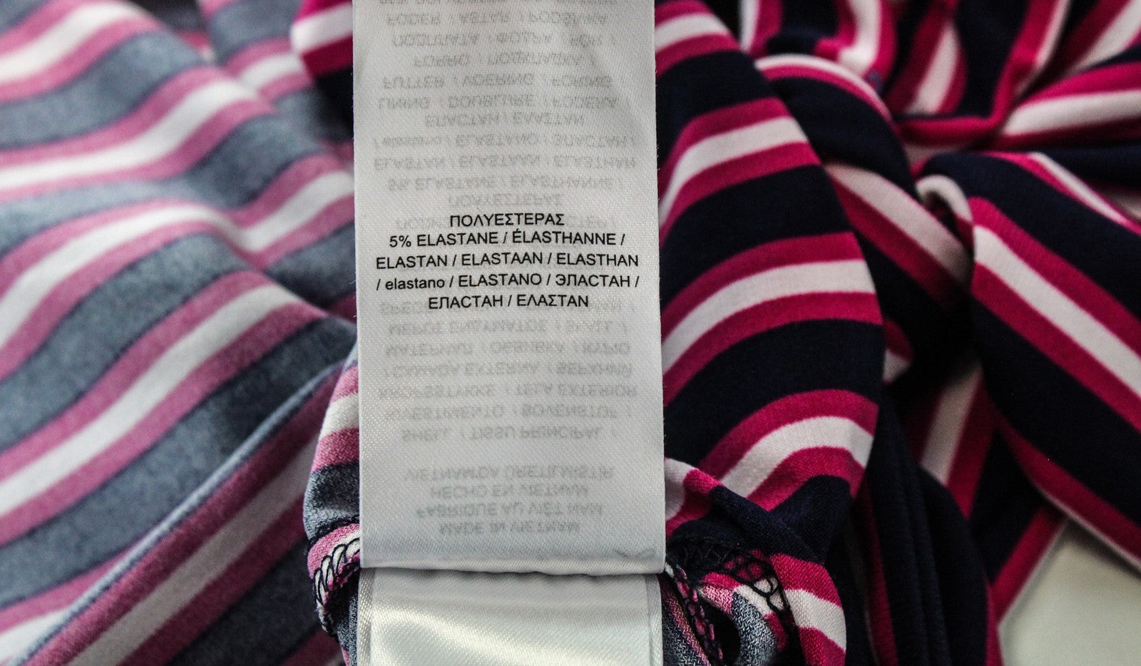 RALPH LAUREN Women Dress US4 Navy Purple Stretch Short Sleeved V-Neck Striped