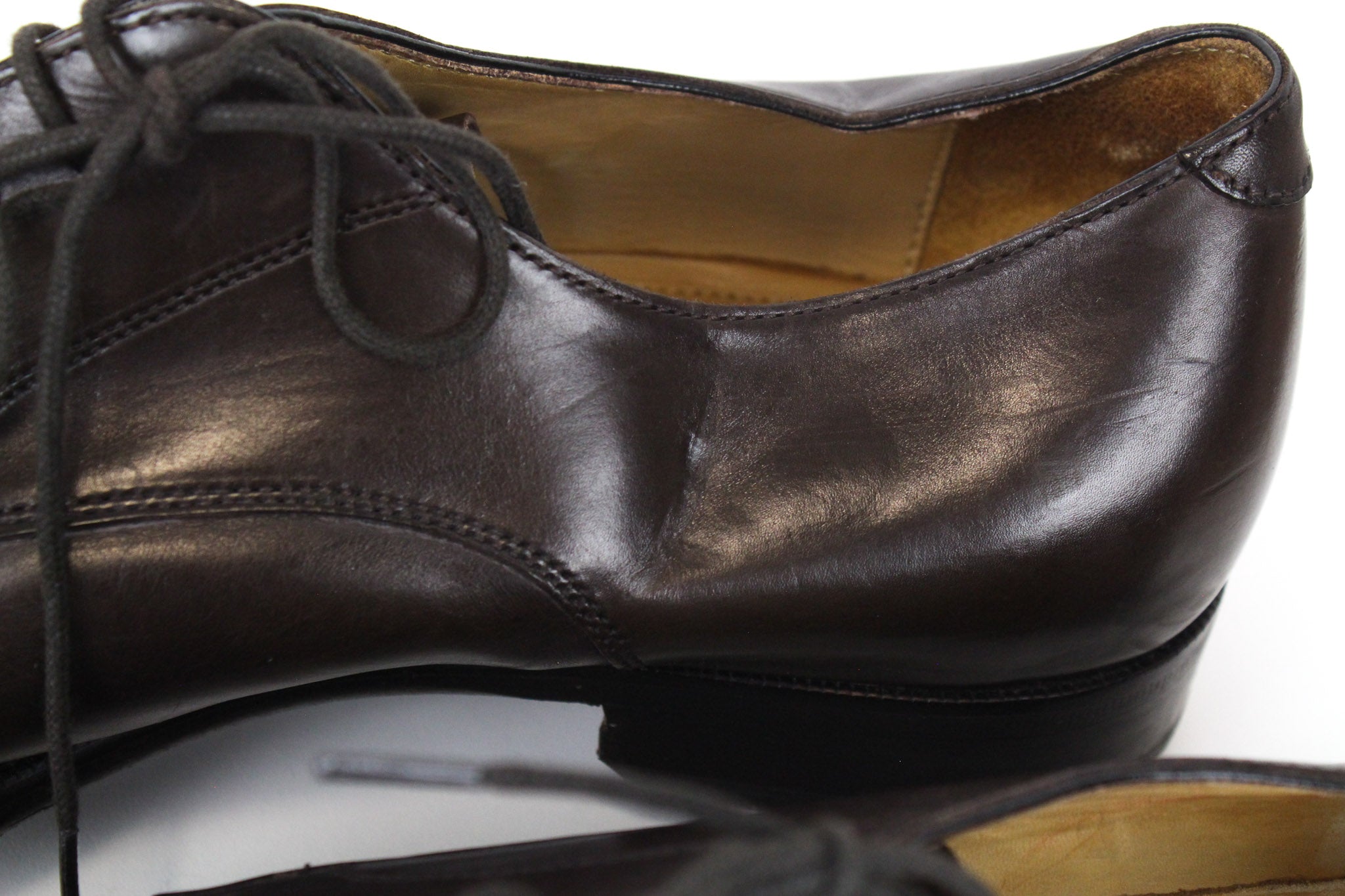 SUITSUPPLY Men Formal Shoes EU43 Dark Brown Laced Low-Top Genuine Leather UK9