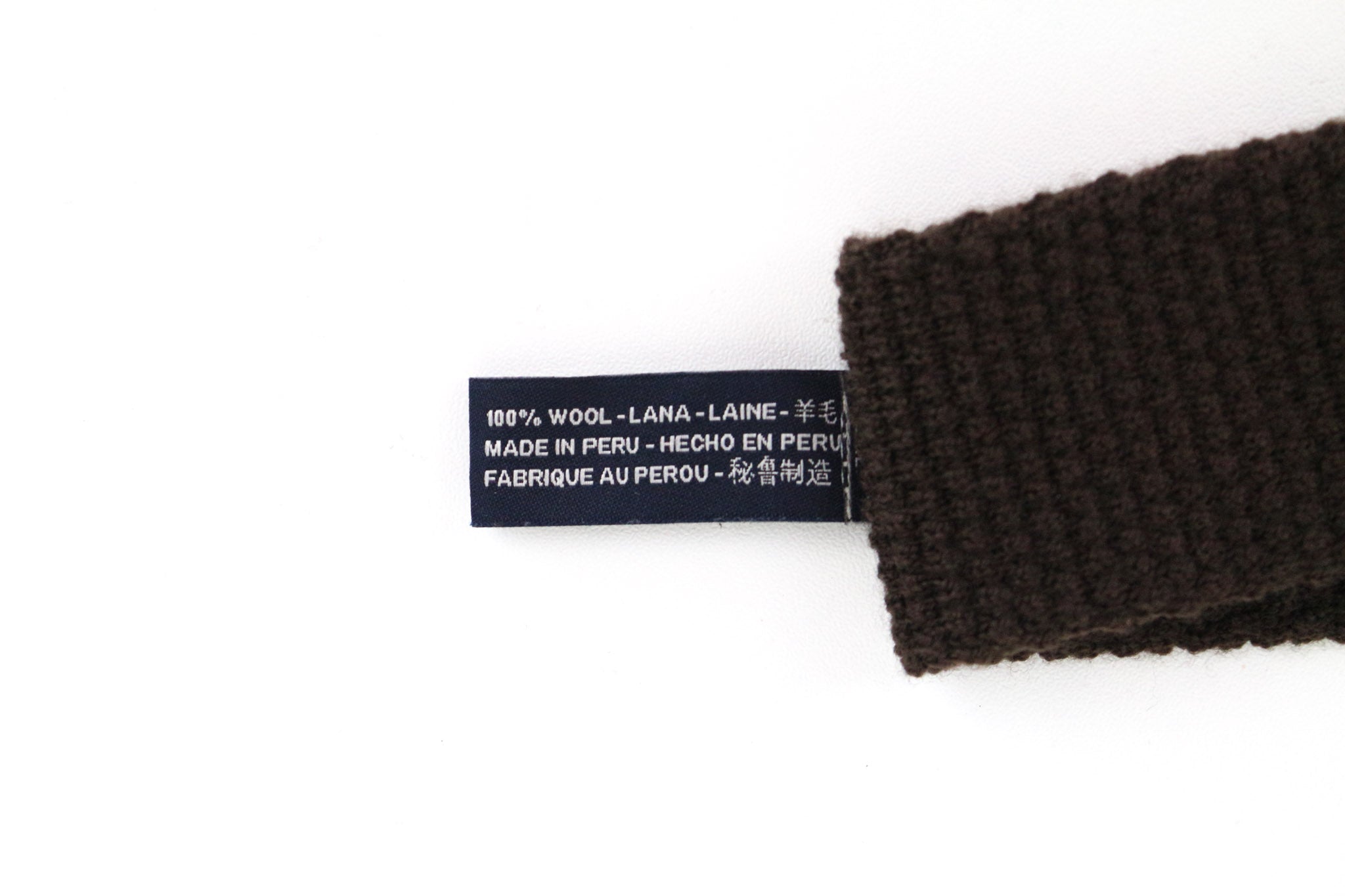 SUITSUPPLY Men Tie ~150 x 6.5 cm Dark Brown Wool Squared-End Knitted Classic