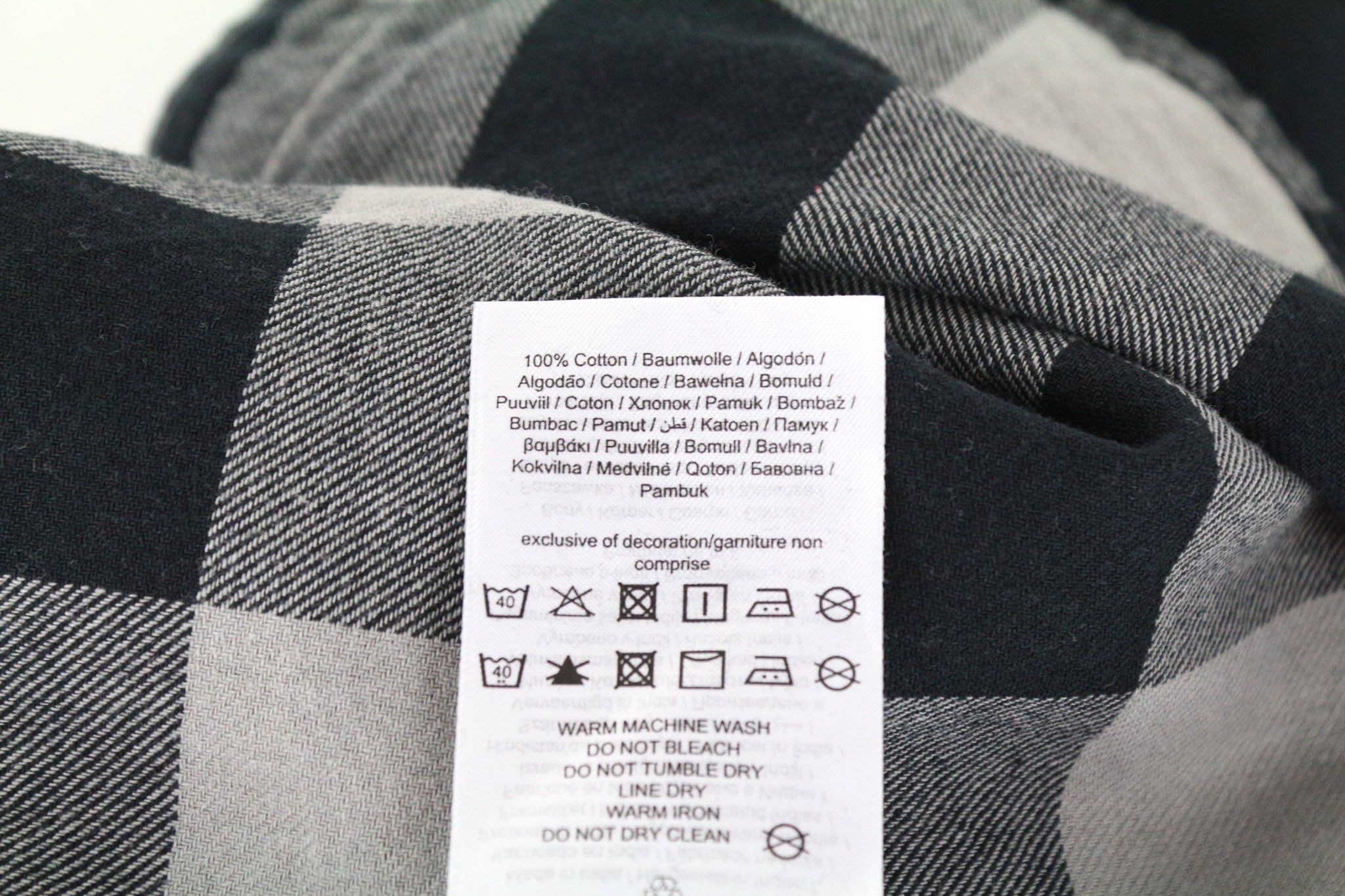 ONLY & SONS Men Shirt L Checked Grey Pure Cotton Long Sleeved Slim Fit Flannel