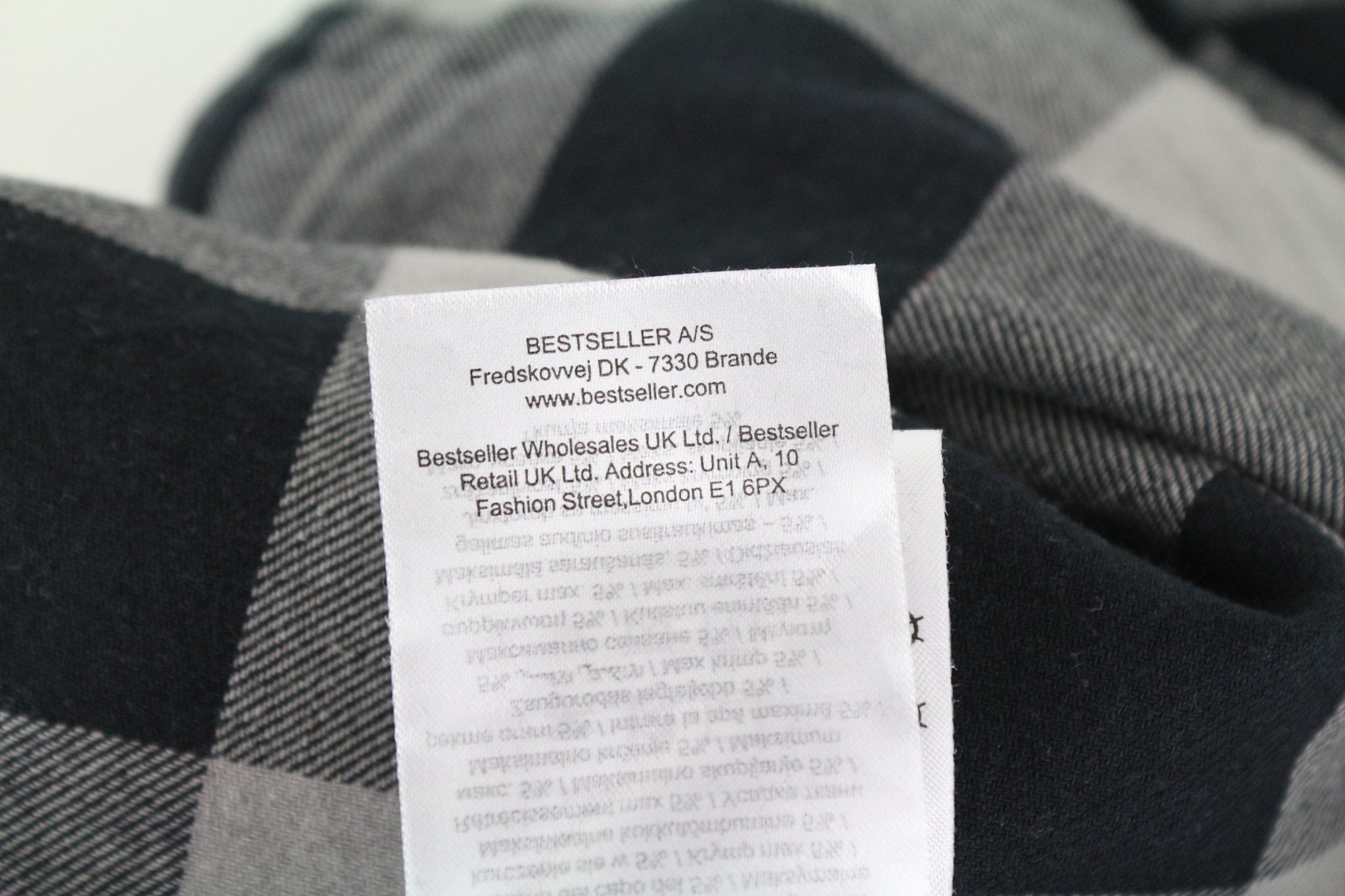 ONLY & SONS Men Shirt L Checked Grey Pure Cotton Long Sleeved Slim Fit Flannel