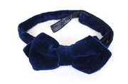 SUITSUPPLY Men Bowtie ~49 cm Blue Pure Cotton Classic Formal Butterfly Velvet