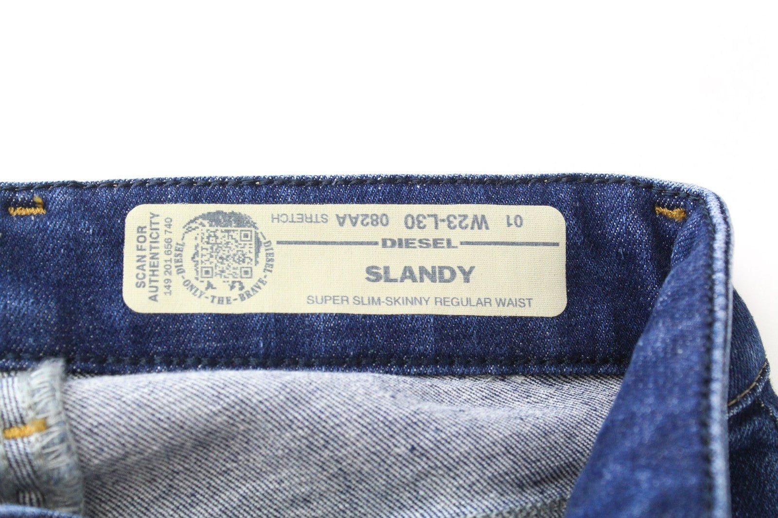 DIESEL Slandy 082AA Women Jeans W23/L30 Girls Super Slim-Skinny Blue Stretch