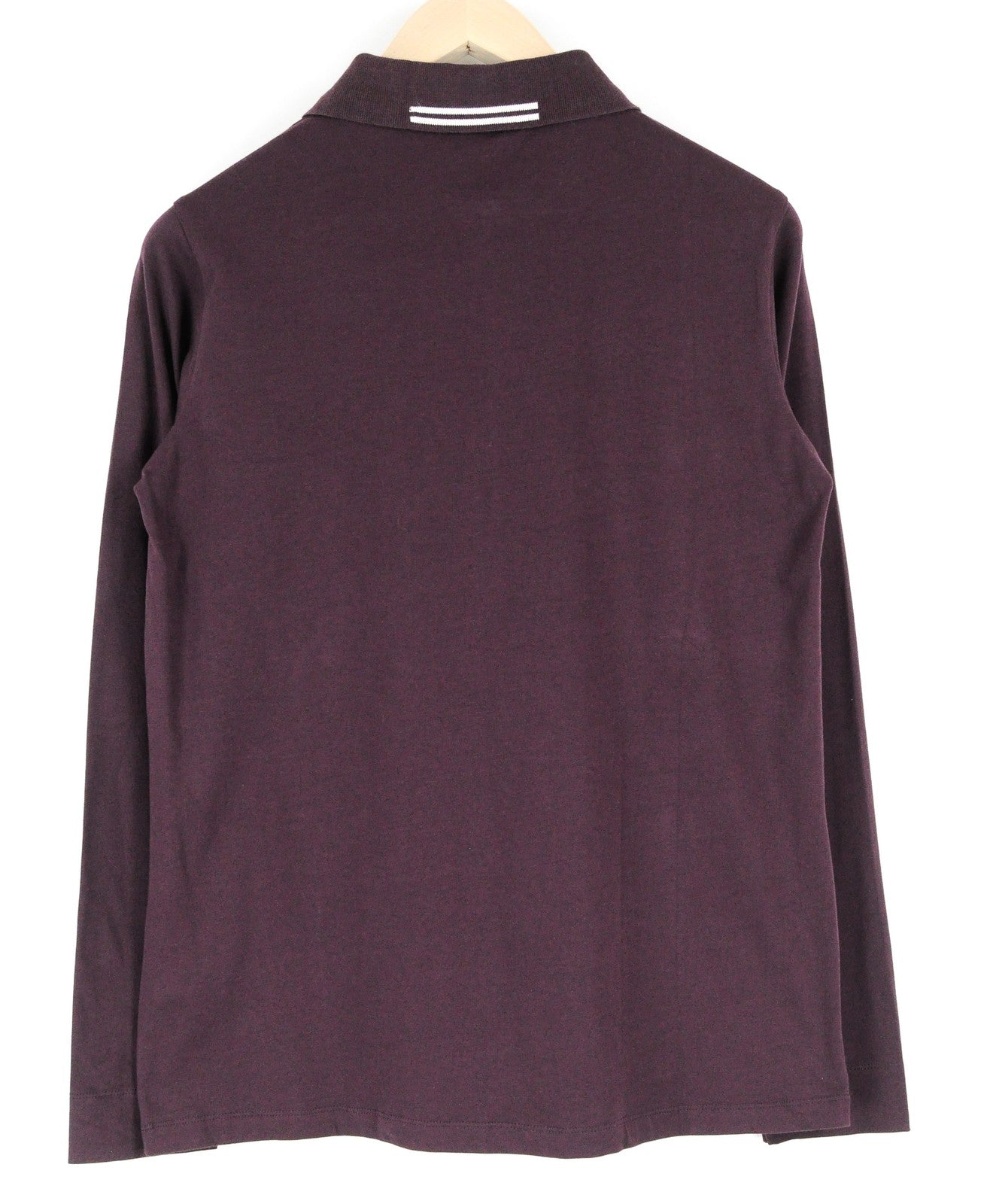 MARINA YACHTING Women T-Shirt XL Cotton Stretch Long Sleeve Purple Logo Polo