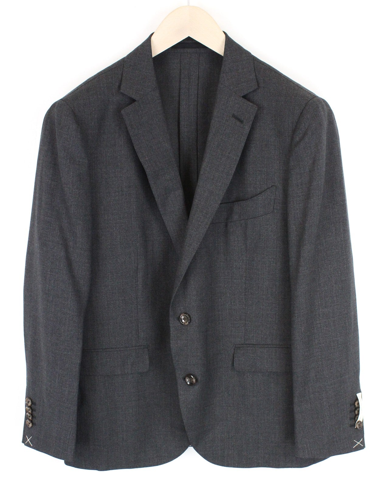 SUITSUPPLY La Spalla Men Suit UK44S Unlined Single-Breasted Grey Wool 2 Piece