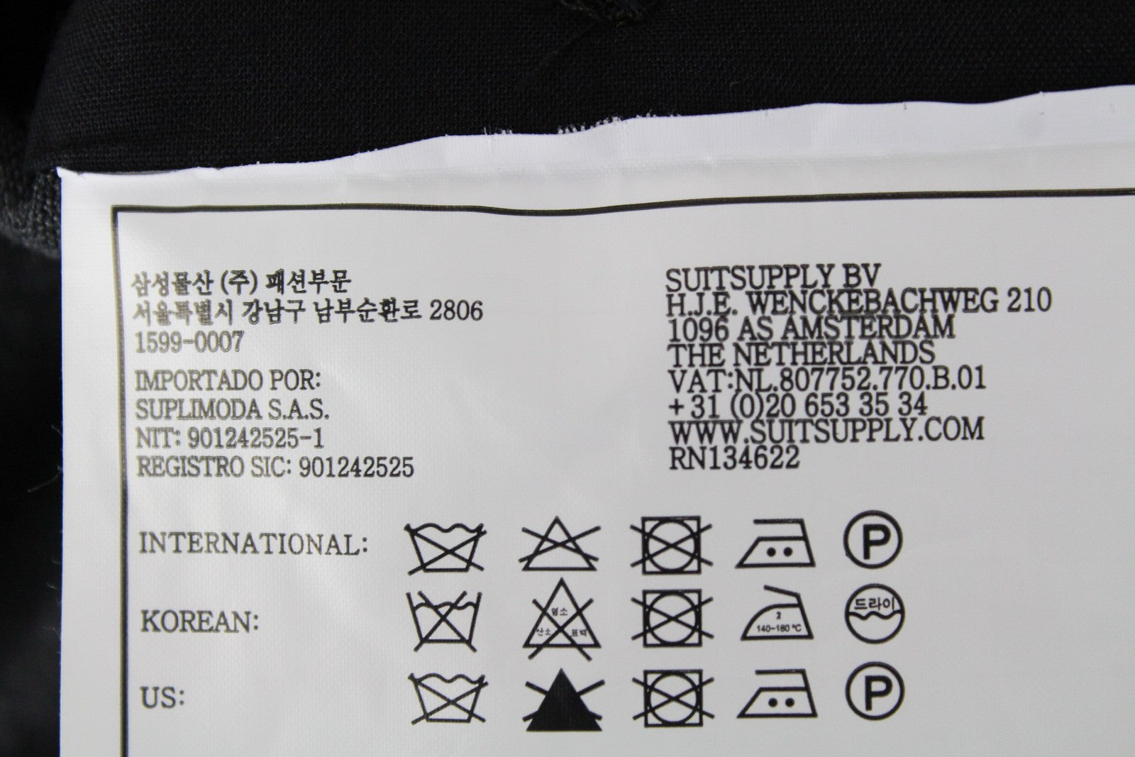 SUITSUPPLY La Spalla Men Suit UK44S Unlined Single-Breasted Grey Wool 2 Piece