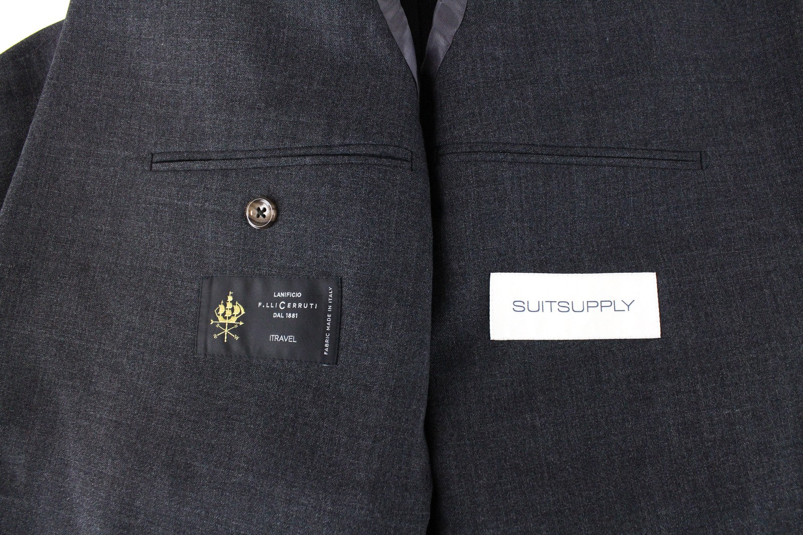 SUITSUPPLY La Spalla Men Suit UK44S Unlined Single-Breasted Grey Wool 2 Piece