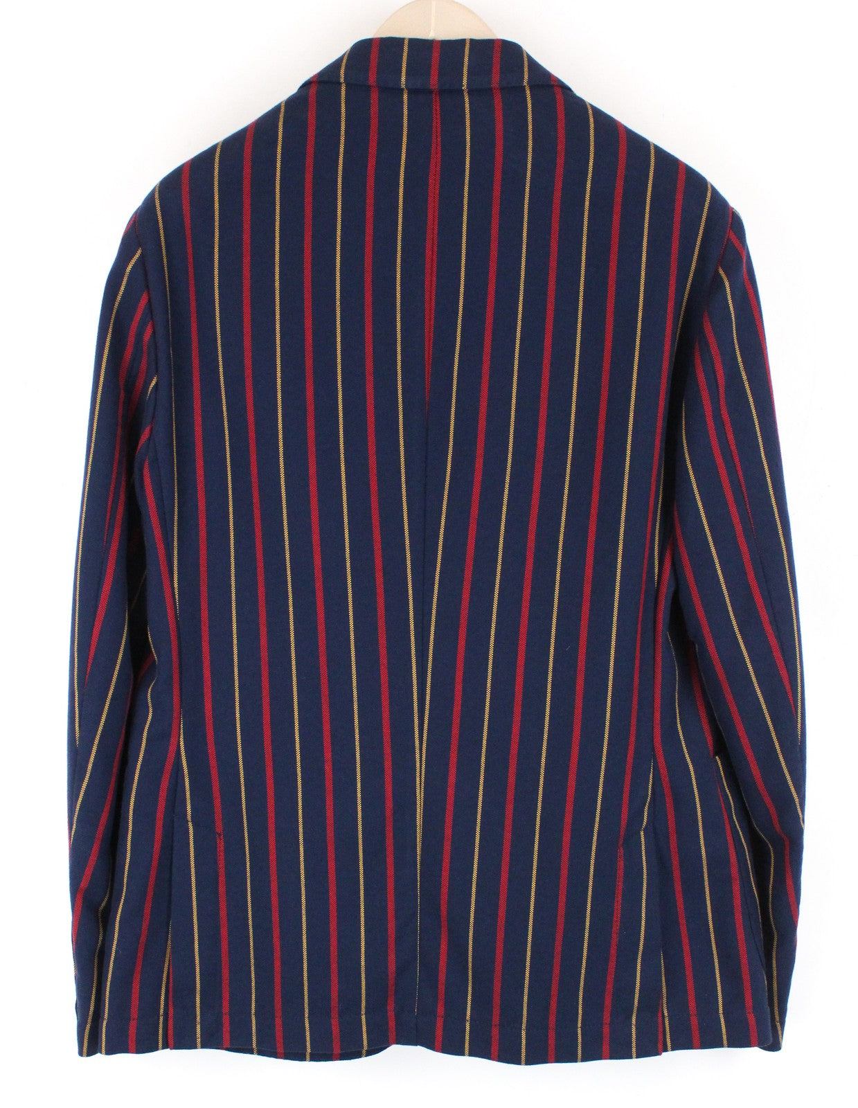 HARMONT & BLAINE Men Blazer 50 Navy Pure Cotton Striped Single-Breasted