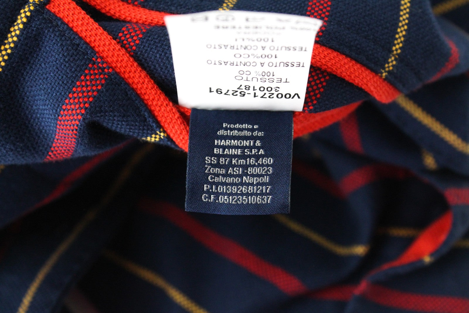 HARMONT & BLAINE Men Blazer 50 Navy Pure Cotton Striped Single-Breasted