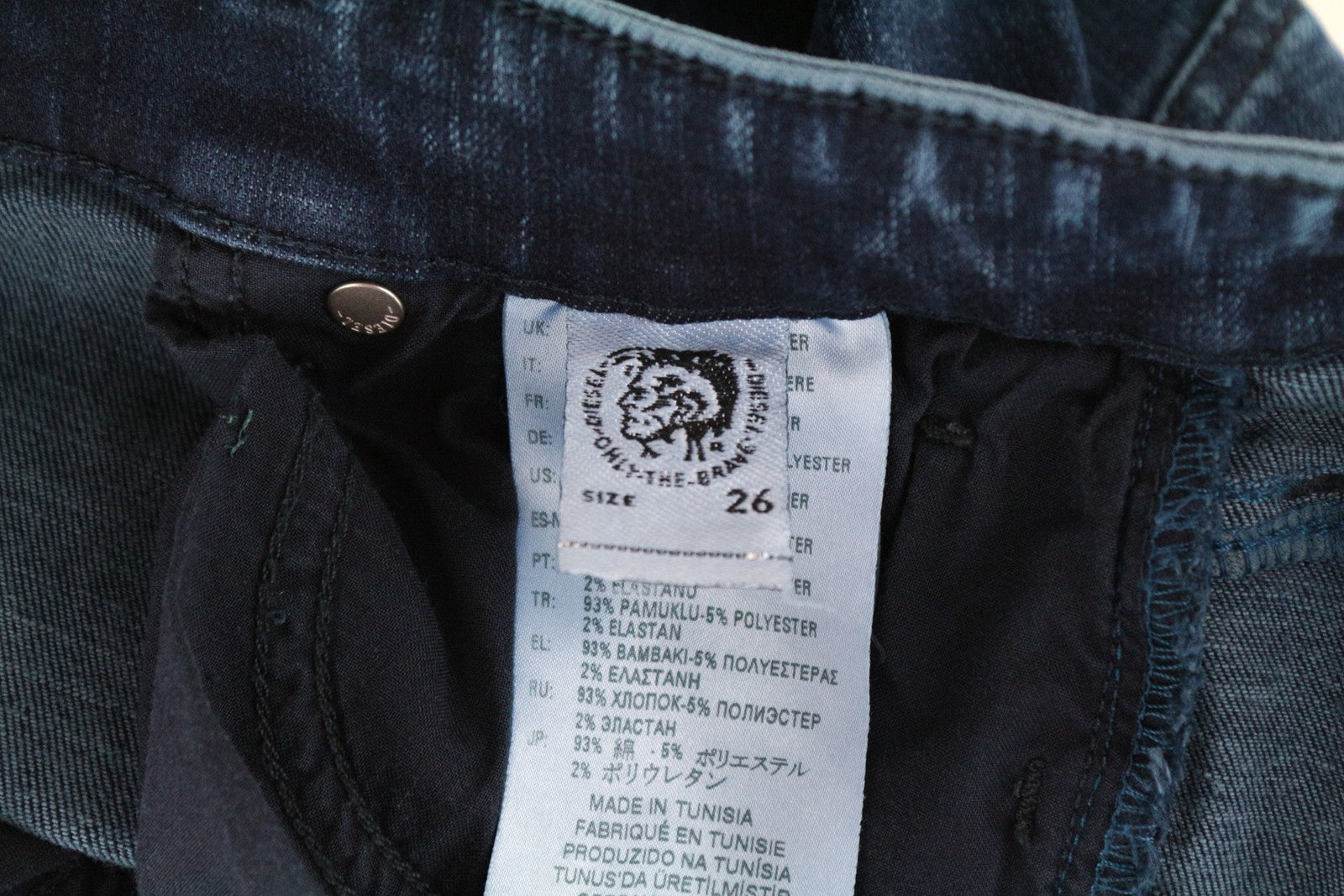 DIESEL Slandy 069DC Women Jeans W26/L34 Super Slim-Skinny Blue Cotton Stretch