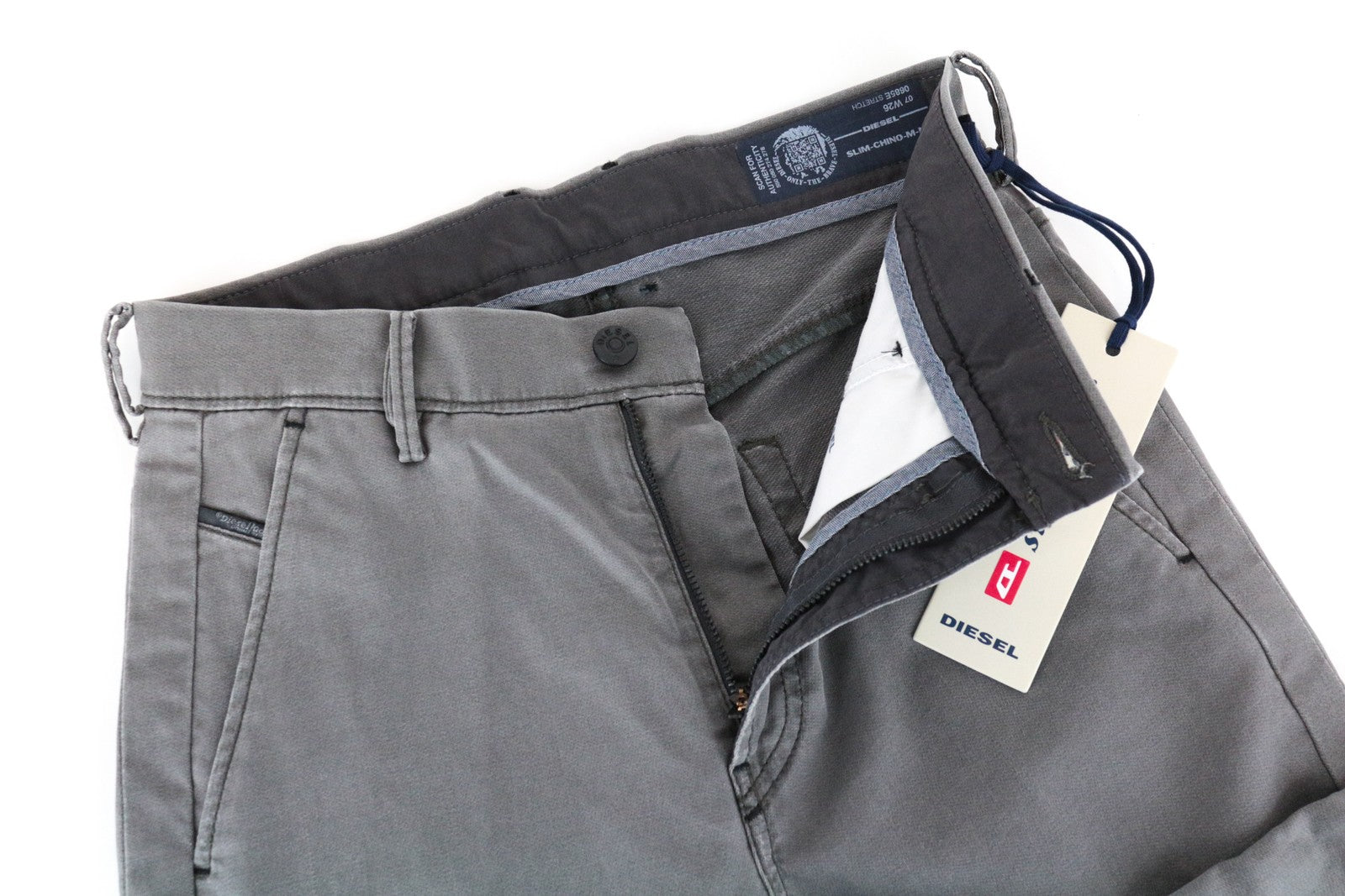 DIESEL Chino-M-NE 0685E Men Jeans W26 Sweat Jogg Slim Fit Grey Stretch Boys