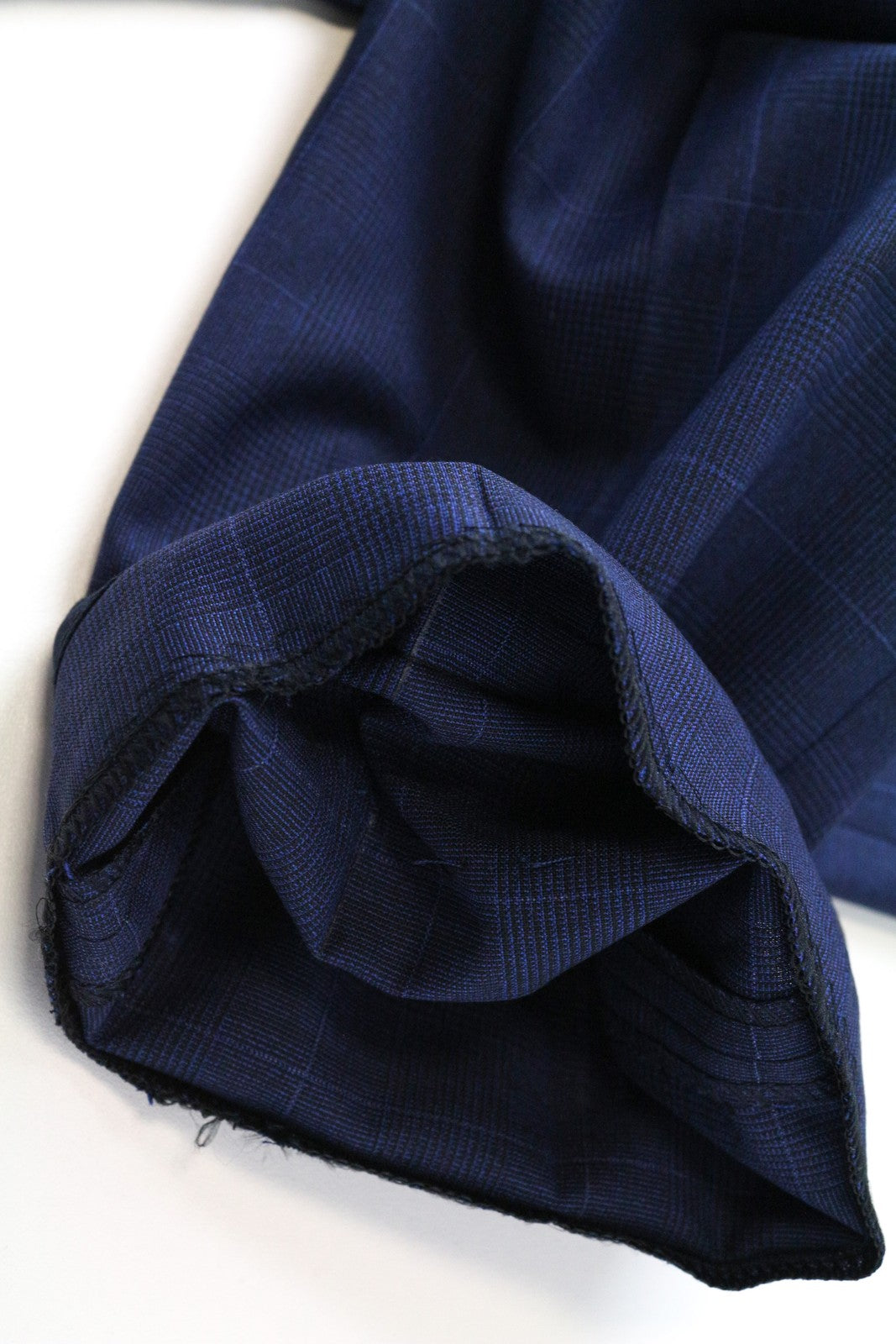 SUITSUPPLY Sienna Men Trousers UK44S Pure Wool Blue Pleated Checked Pattern