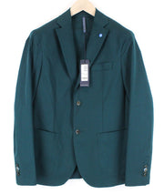 HARMONT & BLAINE Men Blazer 48 Green Cotton Stretch Unlined Single-Breasted