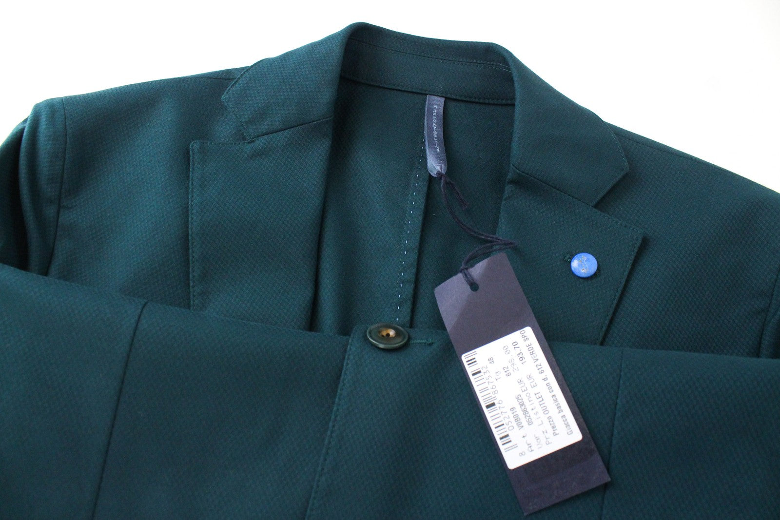 HARMONT & BLAINE Men Blazer 48 Green Cotton Stretch Unlined Single-Breasted