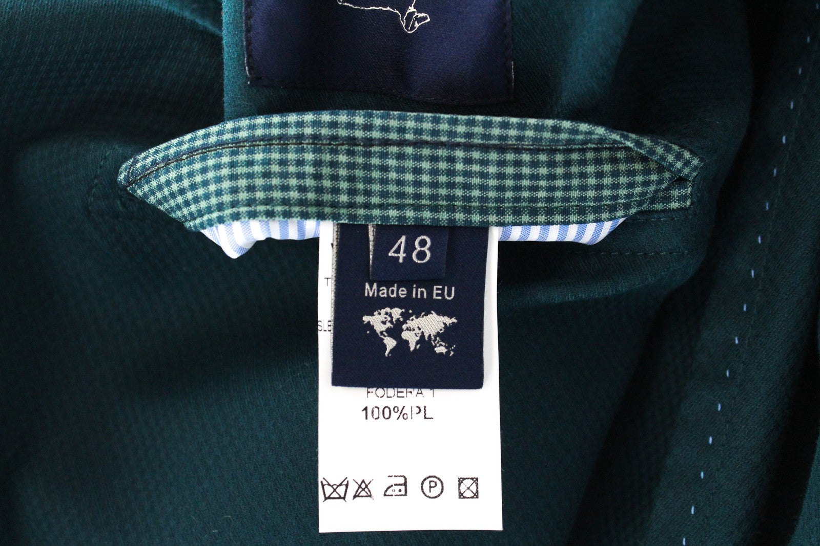 HARMONT & BLAINE Men Blazer 48 Green Cotton Stretch Unlined Single-Breasted