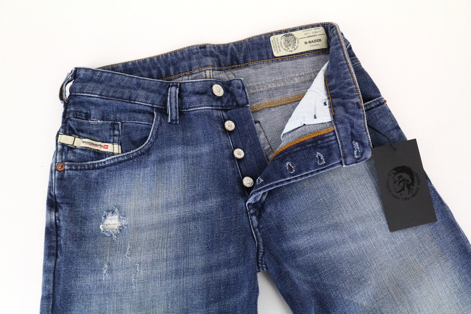 DIESEL D-Bazer 0870H Men Jeans W27/L32 Boys Tapered Washed Blue Cotton Stretch