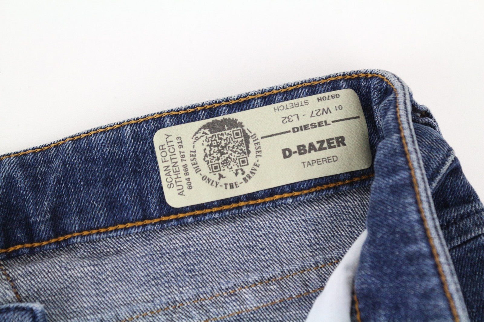 DIESEL D-Bazer 0870H Men Jeans W27/L32 Boys Tapered Washed Blue Cotton Stretch