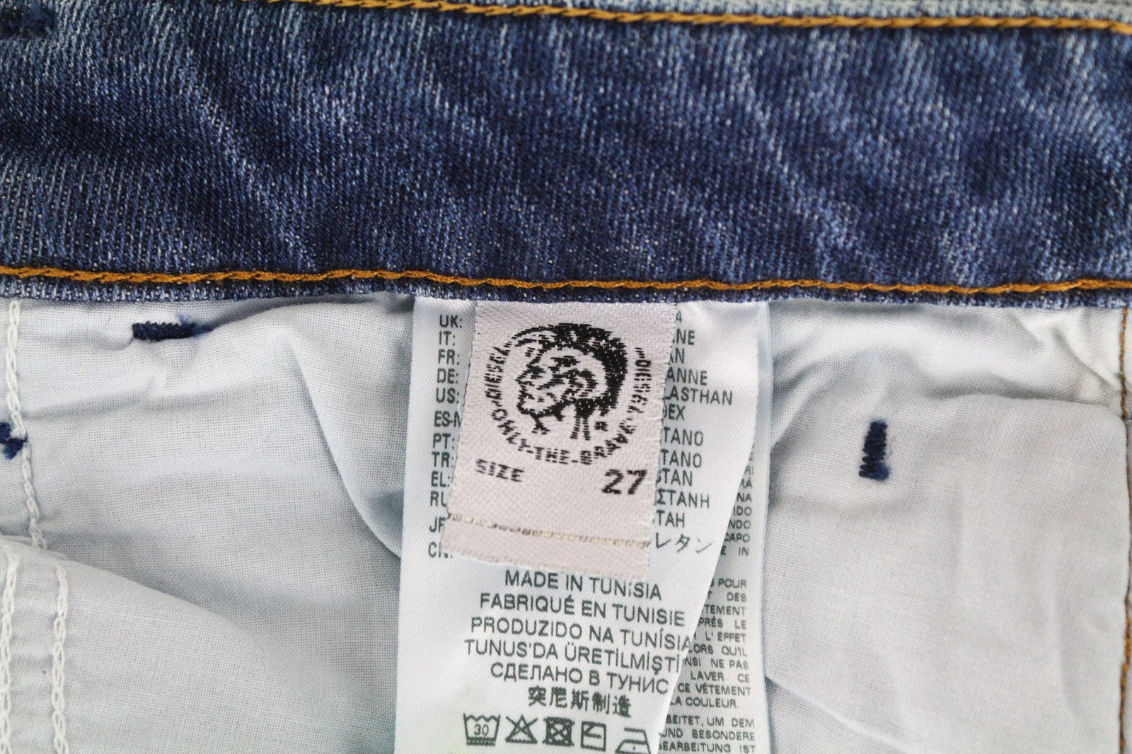 DIESEL D-Bazer 0870H Men Jeans W27/L32 Boys Tapered Washed Blue Cotton Stretch