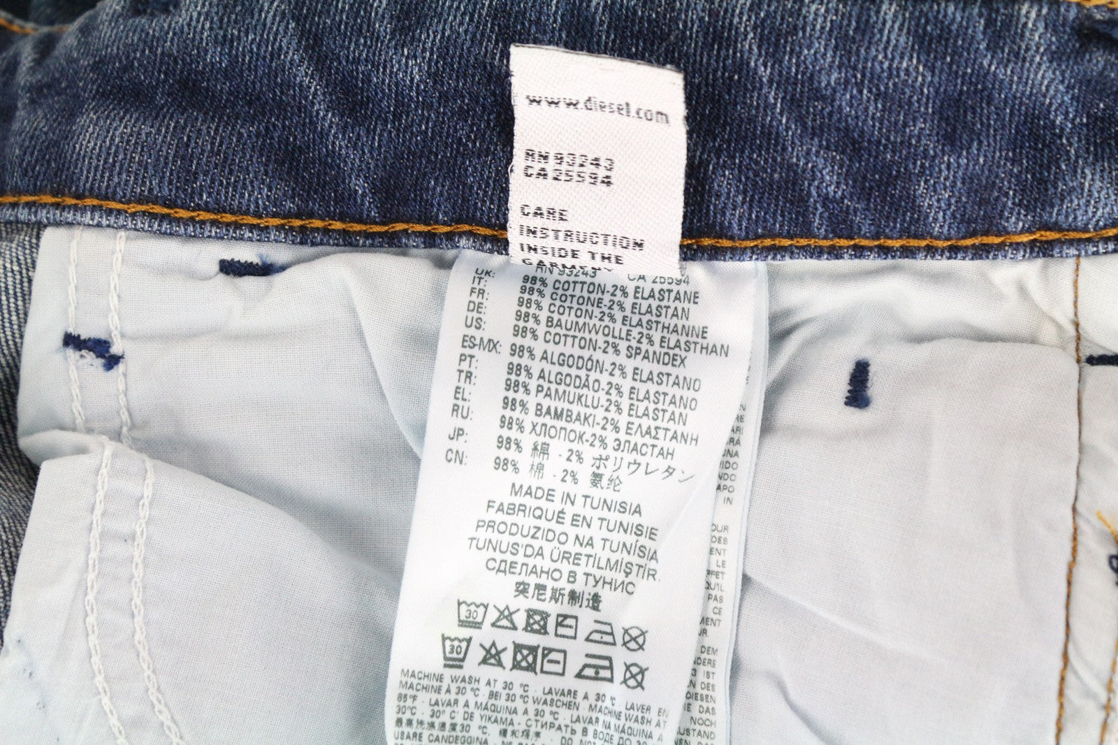 DIESEL D-Bazer 0870H Men Jeans W27/L32 Boys Tapered Washed Blue Cotton Stretch